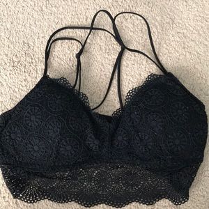 black knit bralette